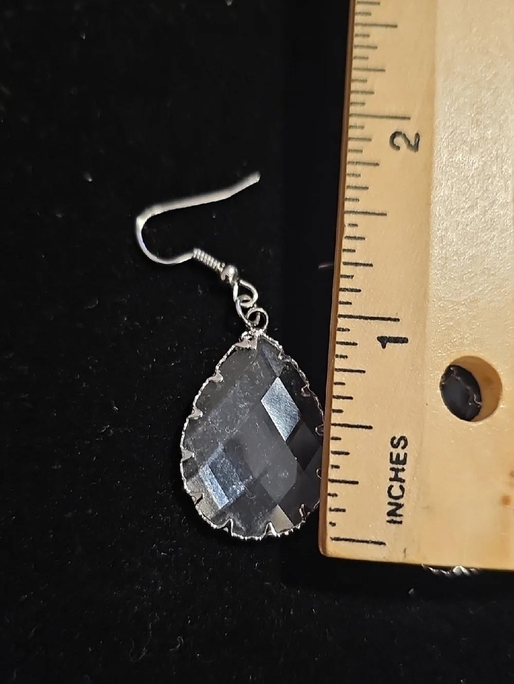 2 Pair Of Crystal Drop Dangle Earrings - Silver Tone. Chandelier Prong Set Stone